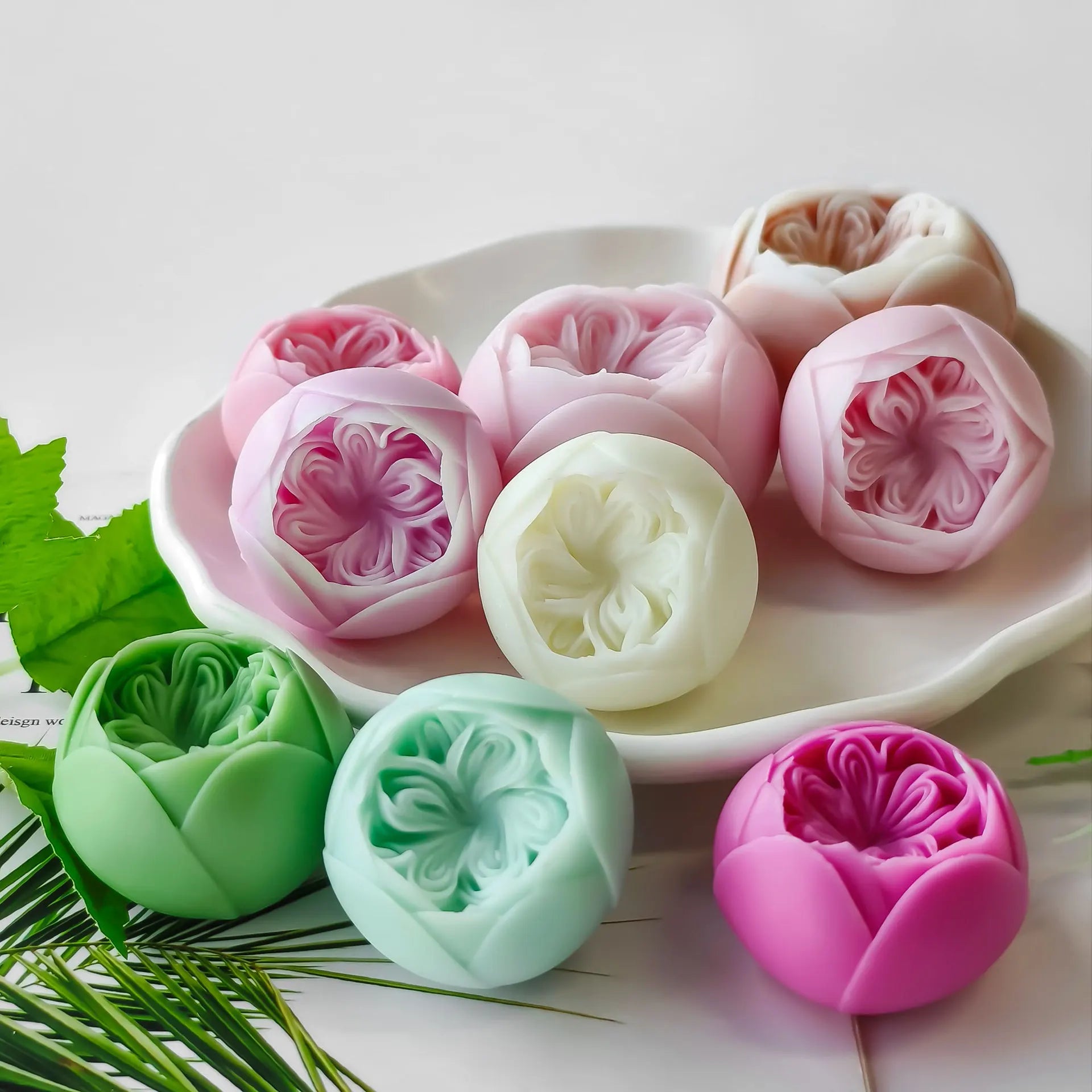 3D New Design Flower Soap Mold Silicone Diy Handmade Austin Rose Silicone Candle Mold for Candles Making(Sell Silicone Mold)