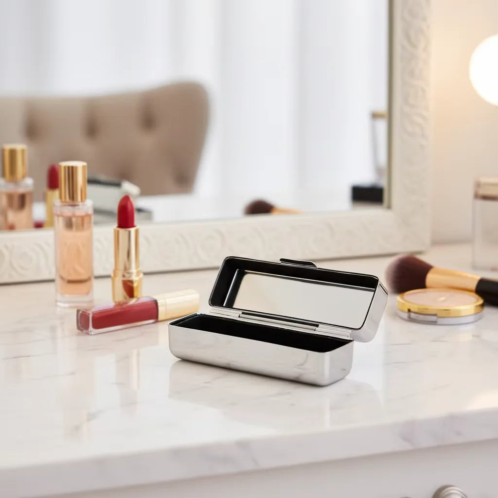 Sublimation Blank Metal Lipstick Case with Mirror Diy Heat Transfer Print Decorative Lipstick Holder for Women Girls
