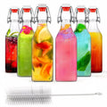 Hot-sale Glass Bottle with Flip Top Cap and Swing Stopper for Beverage Storage Screen Printing Kombucha Use