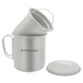 TOMSHOO Outdoor 450ml Titanium Cup Camping Water Cup Titanium Picnic Mug with Lid and Tea Filter