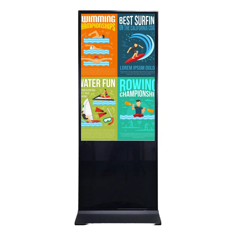 55 Inch Vertical Free Standing Touch Screen LCD Advertising Player Indoor Digital Signage for Shopping Mall Wayfinding 5V