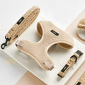 Customize Teddy Sherpa Dog Harness and Leash Set Puppy Dog Collar With Poop Bag Dispenser