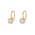 Wish Jewelry Ins Classic 18K Gold Plated Natural Pearl Drop Earrings Ins S925 Sterling Silver Freshwater Pearl Earrings