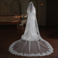 SLBRIDAL One-Layers Lace Flower Bridal Veils With Combs Wedding Veils Wedding Wear Accessories for Bride Mariage Women
