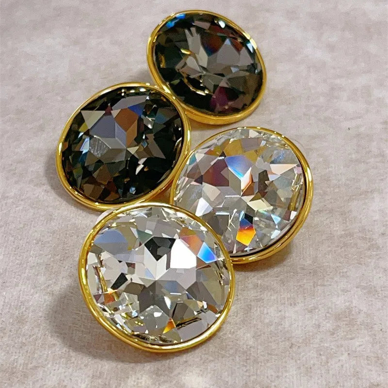 Maiou 2026 New Arrival Designer Big Diamond Crystal Rhinestone Shiny BlingBling Round Stud Earrings Jewelry for Engagement
