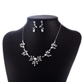 Bridal Fashion 2-Piece Vintage Korean Style Necklace Earrings Set Cubic Zircon Wedding Accessories Jewelry Sets