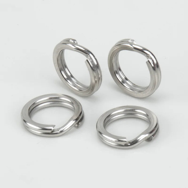 HT001 25pcs High Quality Stainless Steel Split Rings Fishing Accessories Fishing Tackle Retail Packaging Split Ring