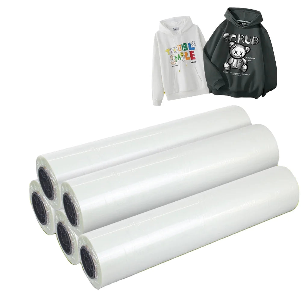 Heat Transfer DTF Ink Powder 22 30 60 Cm Roll Matte PET 100 Micron DTF Digital Printing Film Coated Paper for DTF Printing