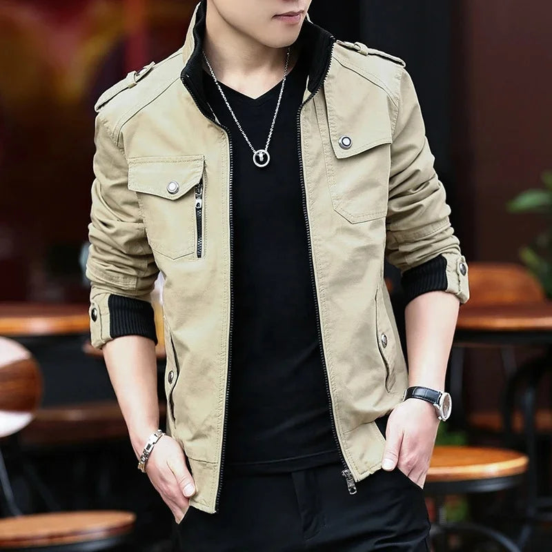 Mens Cargo Jacket Fashion Jacket Man Coats Bomber Jacket Stand Male Casual Coats Streetwear Chamarras Para Hombre
