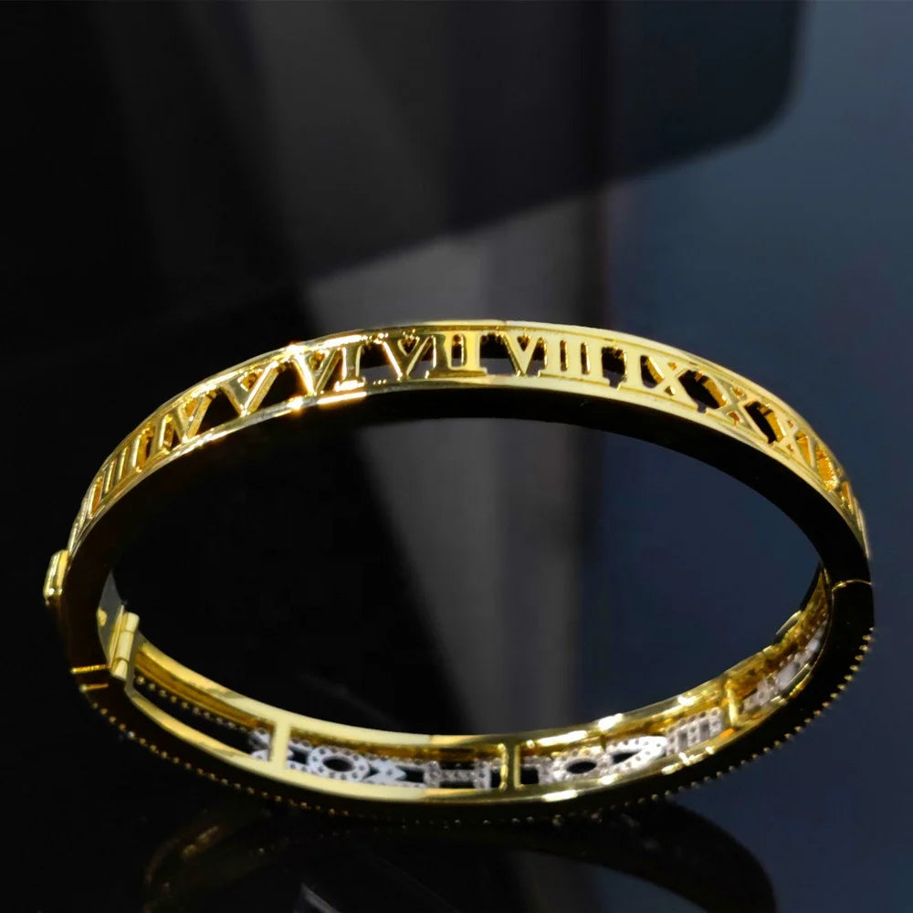 Copper Custom Sliding Letter Bangle Designer Diy Charms Name Bracelet Zircon Bangle MegaBDM