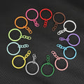 DIY Iron Jewelry Accessories Colored Baked-Paint 30mm Key Ring with Four-Link Chain Toy Pendant Buckle MegaBDM