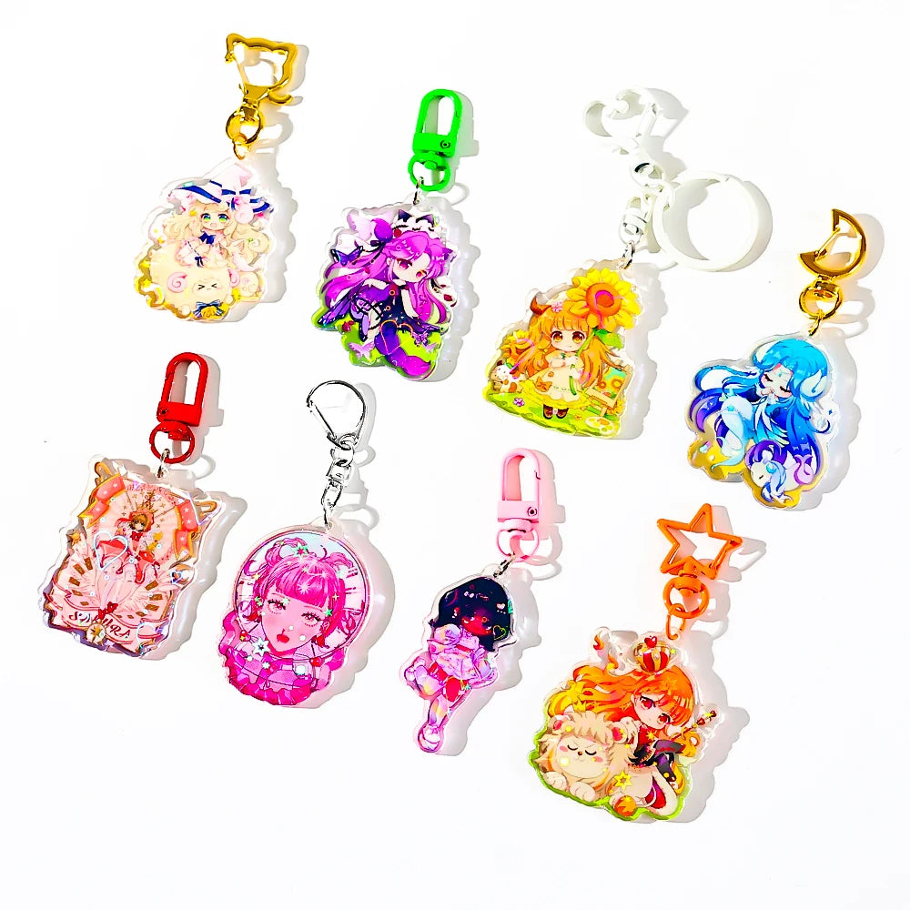 Custom High Quality Acrylic Translucent Keychains UV Printed Plastic Charms