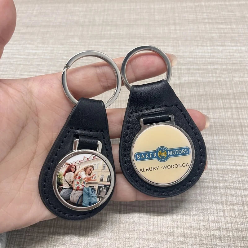 Blank Printed Sublimation Leather Keychains Factory