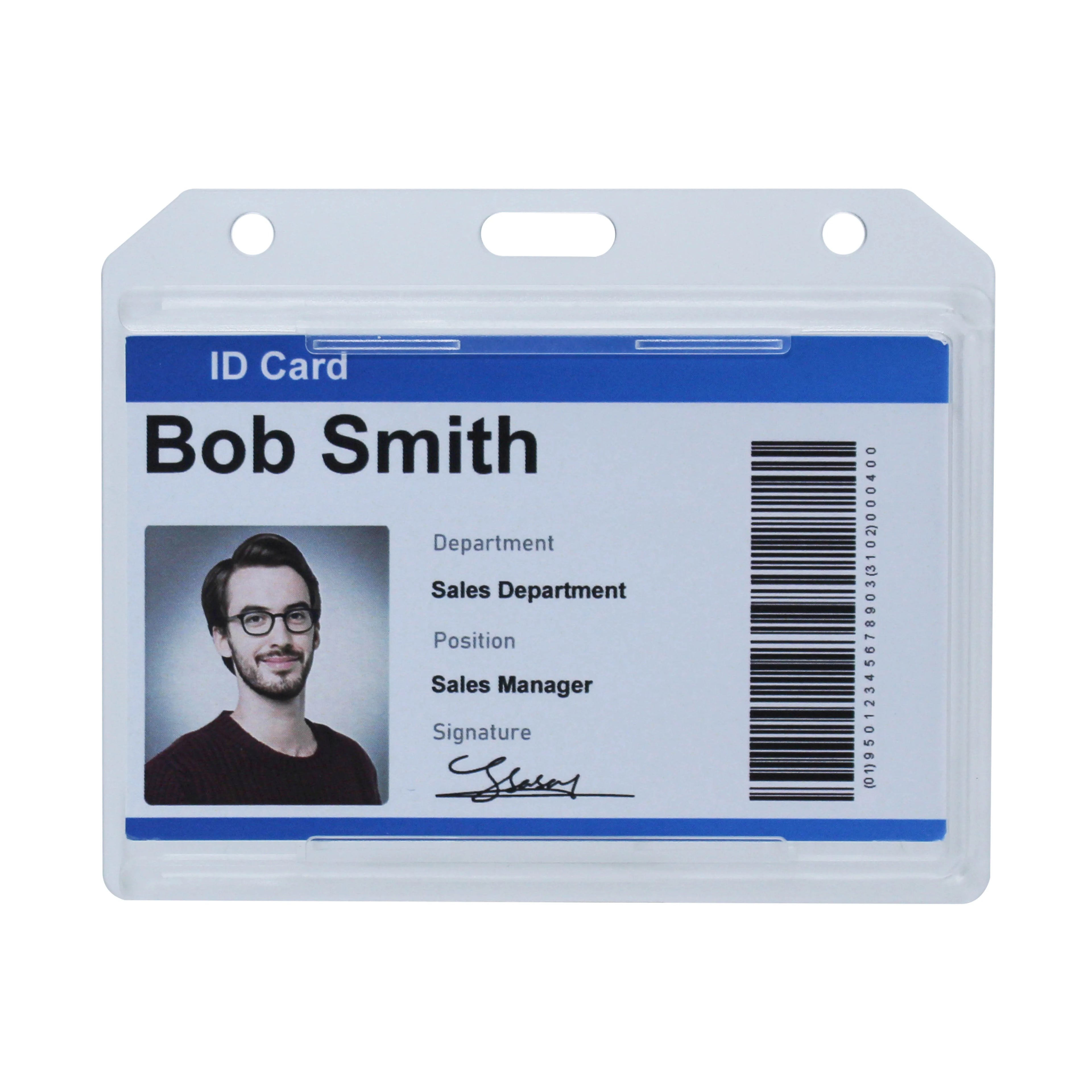 Bestom Open-Face 2-Sided 3.38\" x 2.13\" Rigid Identity Card & Badge Holder Accessory 1840-3050 Horizontal Load 86 x 54mm