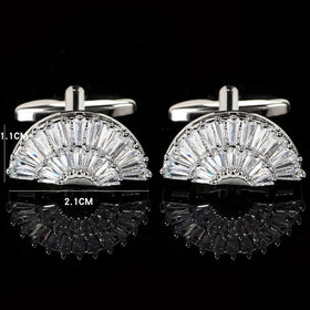 Crystal Zircon Cufflinks & Men's Armstuds French Shirt Cuff Studs for Engagement Wedding Anniversary-Unisex Gift