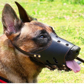 Wholesale PU Leather Adjustable Bit Dog Muzzle Mouth Covers