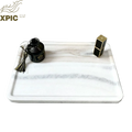 Luxury Marble Organizer Tray with Gold Handle for Jewelry Perfume and Home Decoration