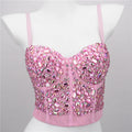 Slim Top Acrylic Strap Steel Ring Fishbone Chest Annual Valentine's Day Stage Corset Woman