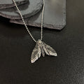 Hot Sale Gothic Silver Moth Skull Pendant Necklace  Vintage Chain for Women Men Jewelry