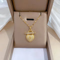 Sparkling Full Zircon Heart Charm Necklace for Women Non Fade Stainless Steel Clavicle Chain Collar Necklace De Acero Inoxidable