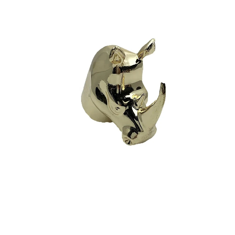 Factory Customized Recyclable 15mm Oem Decorative Metal Rhino Zinc Alloy Animal Cap Smart Lids