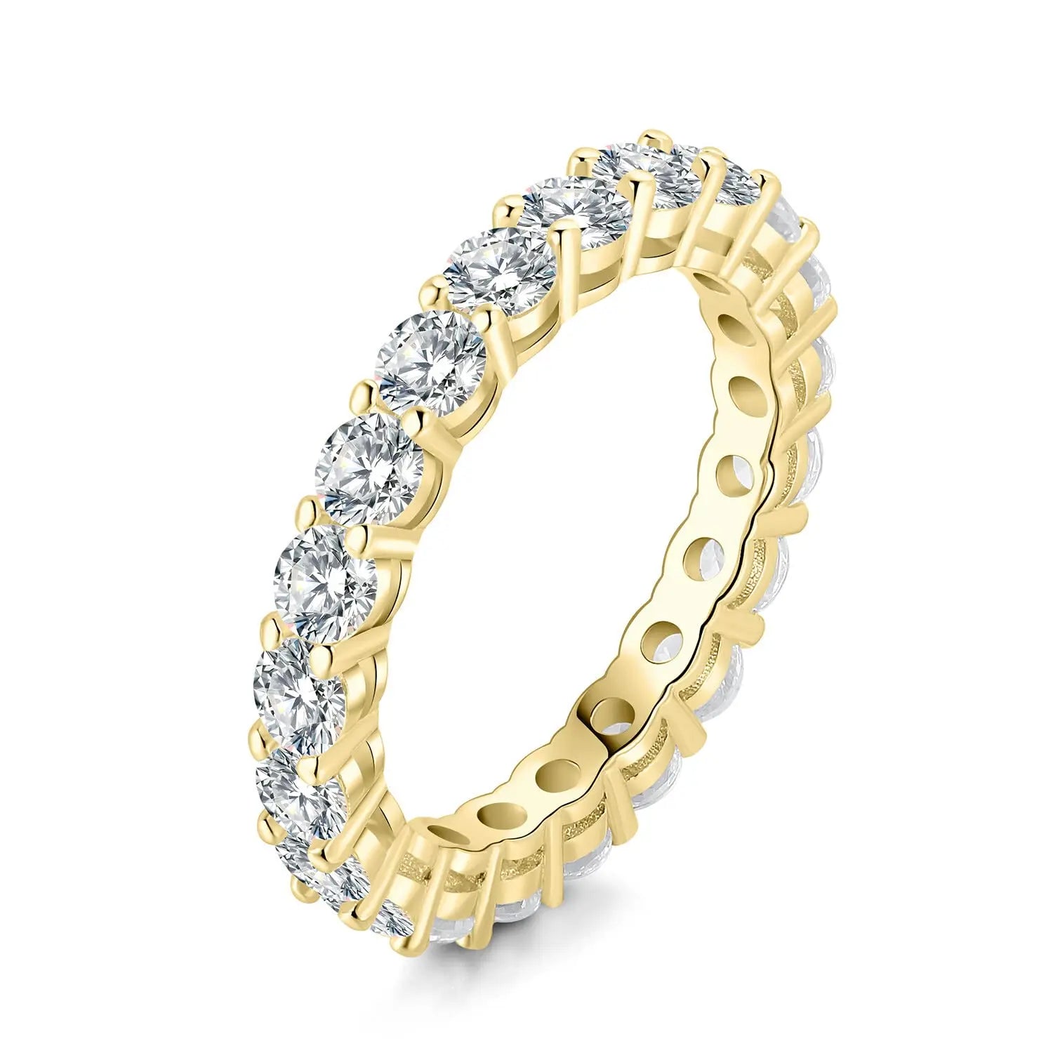 Logo Customization Wedding Band Moissanite Rings 18K Rose Gold/Yellow Gold/White Gold Vermeil Moissanite Wedding Promise Rings