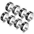 Trendy Spinning Stainless Steel Multilayer Mens Ring Anti Anxiety Stress Relief Titanium Steel Rotating Ring Jewelry