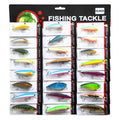 Hot Selling 24pcs Paper Card Set Soft Baits Spinner Spoon Hard Lure Artificial Wobblers Fishing Lure Set Fishing Tackle