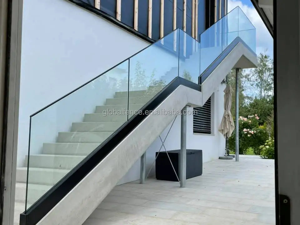 Reilbu Hot Sale Clean Look Aluminium U Channel Glass Railing System for Balcony Terrace 10mm 12mm Thickness Glass MegaBDM