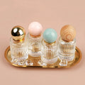Custom Label Colorful Ball Shape Cap Empty Round clear Glass 30ML 50ML Perfume Spray Bottle