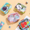 Cartoon Design Kids Bento Lunch Box Leak-proof Heatable Eco-Friendly Durable Food Container with Divider Sauce Container 600ml