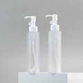 Simple Design Empty 150ml Flat Shoulder Lotion Body Oil Frosted PET Plastic Pump Bottles