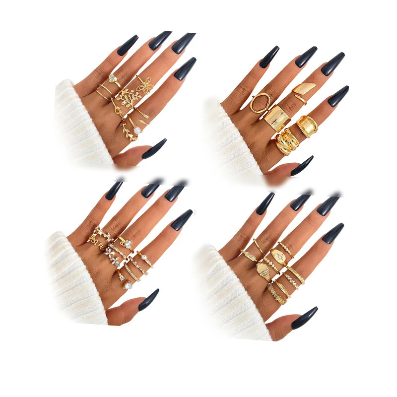 Fashion Ring Set Butterfly Pearl Ring for Women Jewelry Wholesale