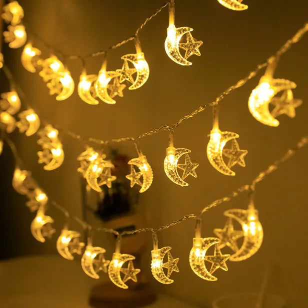 3M 20LED Muslim Battery String Light Star Moon Castle Christmas Copper Twinkle Star Moon Fairy String Lights MegaBDM