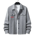 Men's Smart Casual Double Breasted Print Shirt Breathable 100% Polyester Spring Season Outerwear Great Gift for Him & Husband