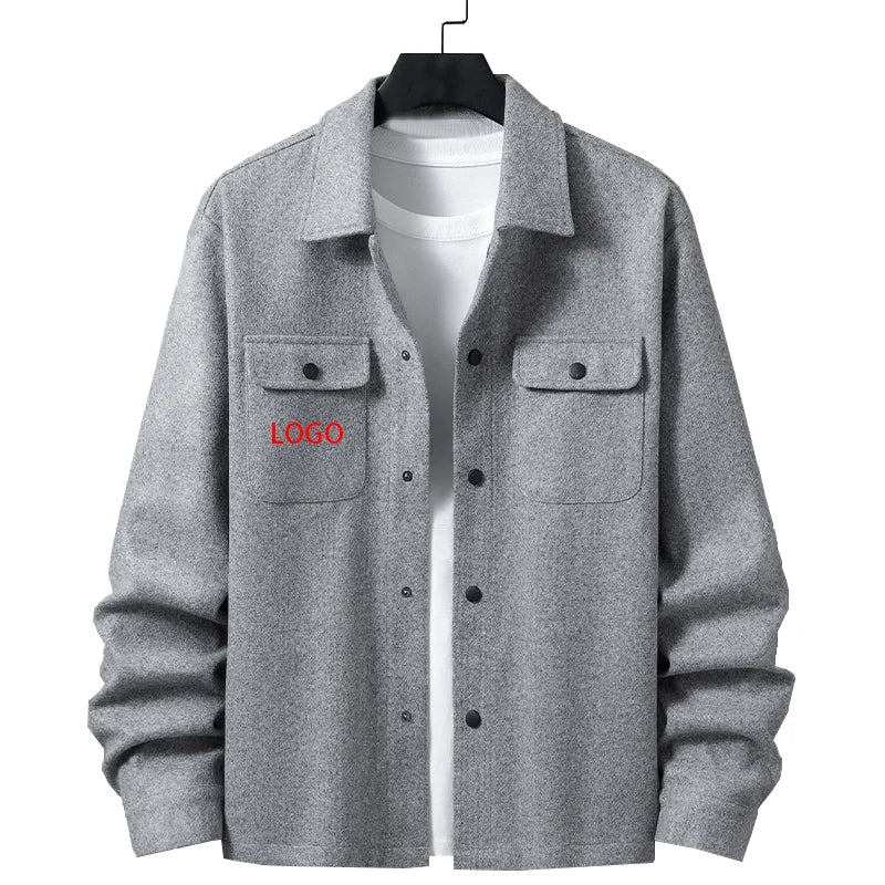Men's Smart Casual Double Breasted Print Shirt Breathable 100% Polyester Spring Season Outerwear Great Gift for Him & Husband