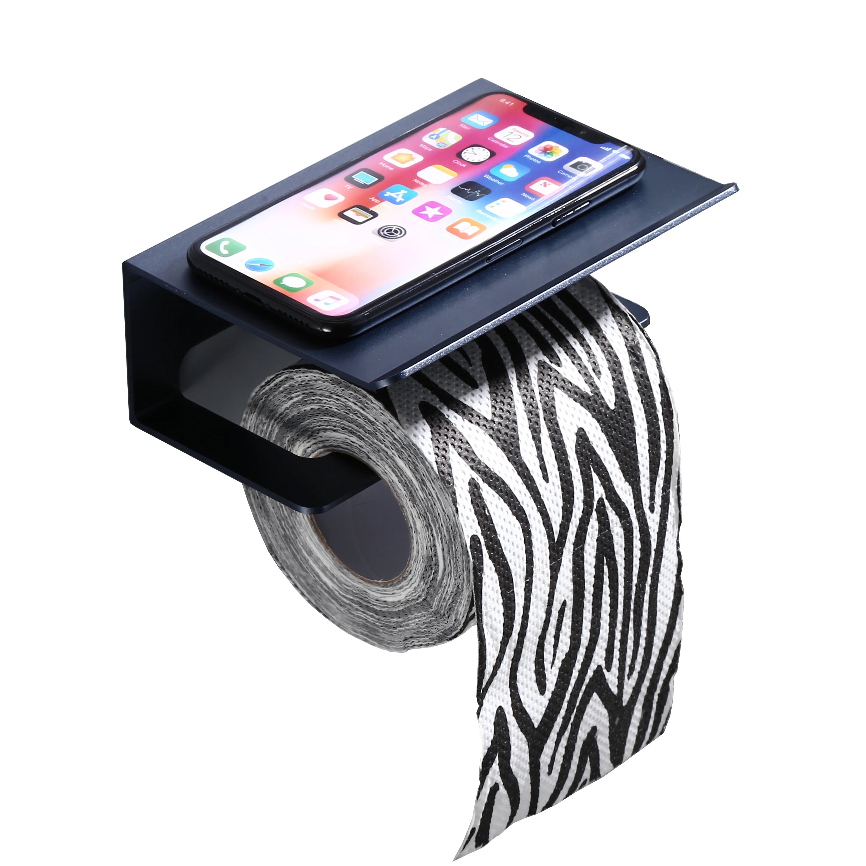 Stainless Steel Self Adhesive Toilet Roll Holder Toilet Paper Holder with Shelf Toilet Paper Roll Holder