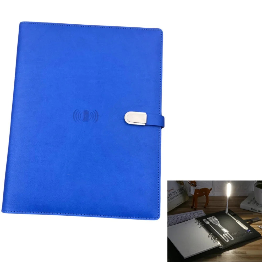 Rechargeable Notebook Power Bank Desk Lamp Customizable Business Gifts A5 Size PU and PVC Leather Cover for Notepad Diary