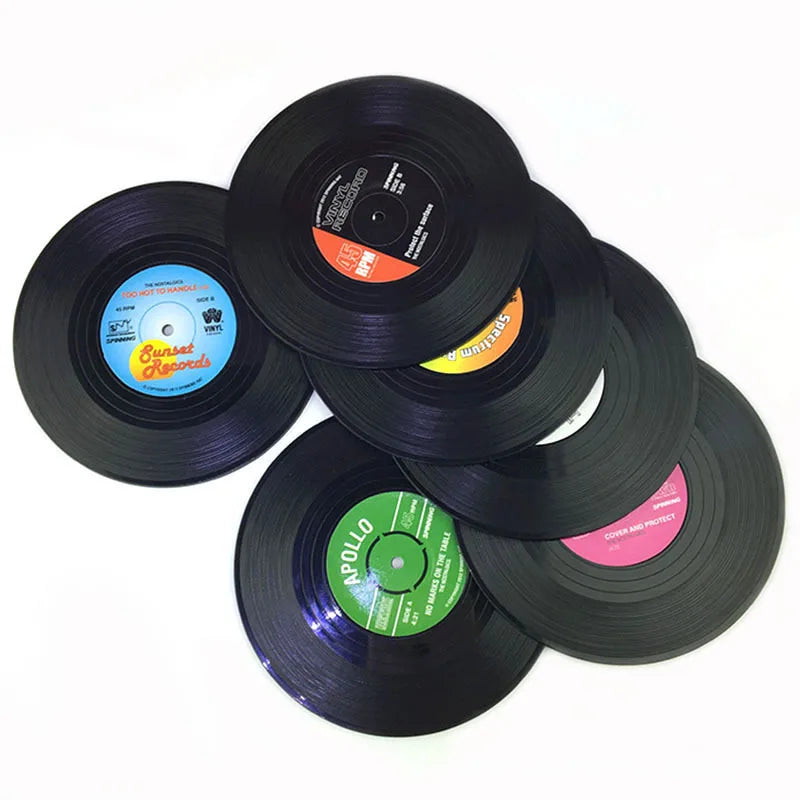 Cheap Vinyl Record Retro Vintage Mug Coaster Home Decor CD Pads Mats Cup Coasters Table Placemat
