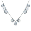 Customized Round Cut Cubic Zirconia Charm Necklace Jewelry 925 Sterling Silver Necklaces for Women