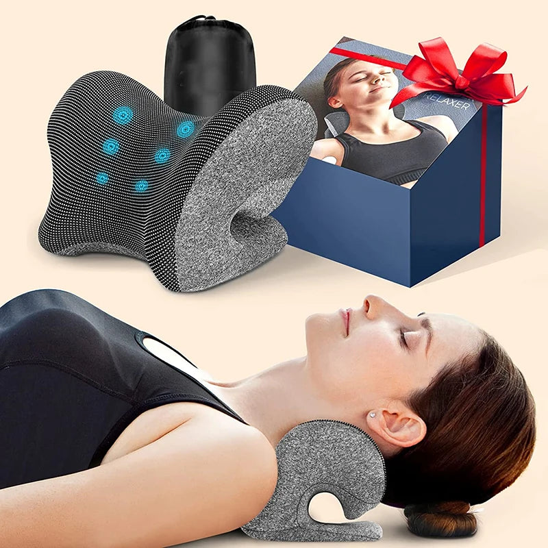 Wholesale C-shape Cervical Neck Traction Pillow Neck and Shoulder Relaxer Cervical Traction for Neck Pain Relief Muscle Relax