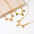 Fashion 2024 Trendy Zircon Heart Pendant Necklaces 18k Gold Stainless Steel Waterproof Paperclip Chain Heart Necklace