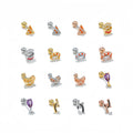 Korean Style Creative Multicolor Stud Earrings Zircon Women Earrings Personalized Piercing Small Earings for Ladies