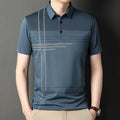 New Summer Turn Collar Premium Breathable Moisture Wicking Luxury Casual Stripe Print Knitting for Shirts Men Fringe OEM Service
