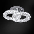 Changeable 3 Colors Fixtures Lamp 18W Bedroom 2 Rings Led Surface Mount Crystal Ceiling Light for Apartment