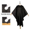 Wholesale Black Waterproof Apron Salon Barber Polyester Cape Silicon Neckline Design Capes Haircut Hairdresser