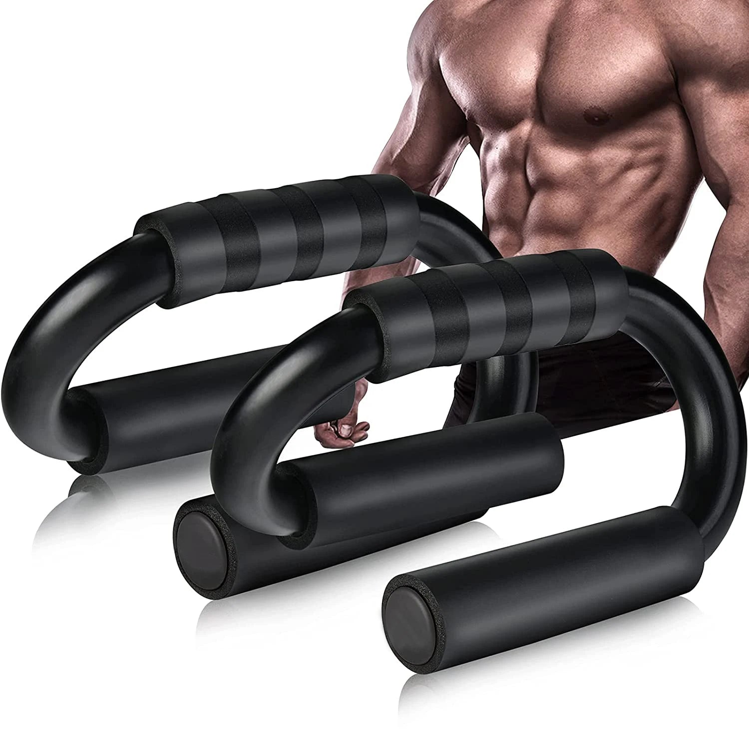 Portable Steel Exercise S-type Stand Push-up bar Grips