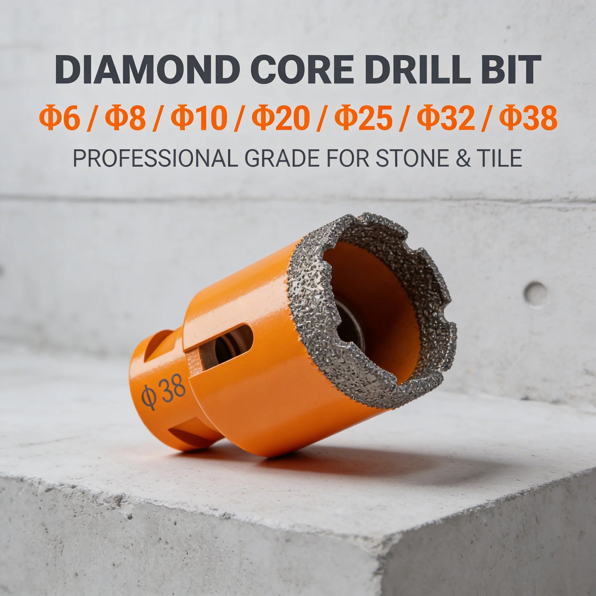Bontai OD38 Vacuum Brazed Drill Bits for Granite Marble Tile Core Drilling