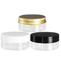 50ml 60ml 80ml 100ml White Black Lid D 68MM Transparent Empty Round Flat Cosmetics Cream Packaging Pot Plastic PET Jar 50g 60g
