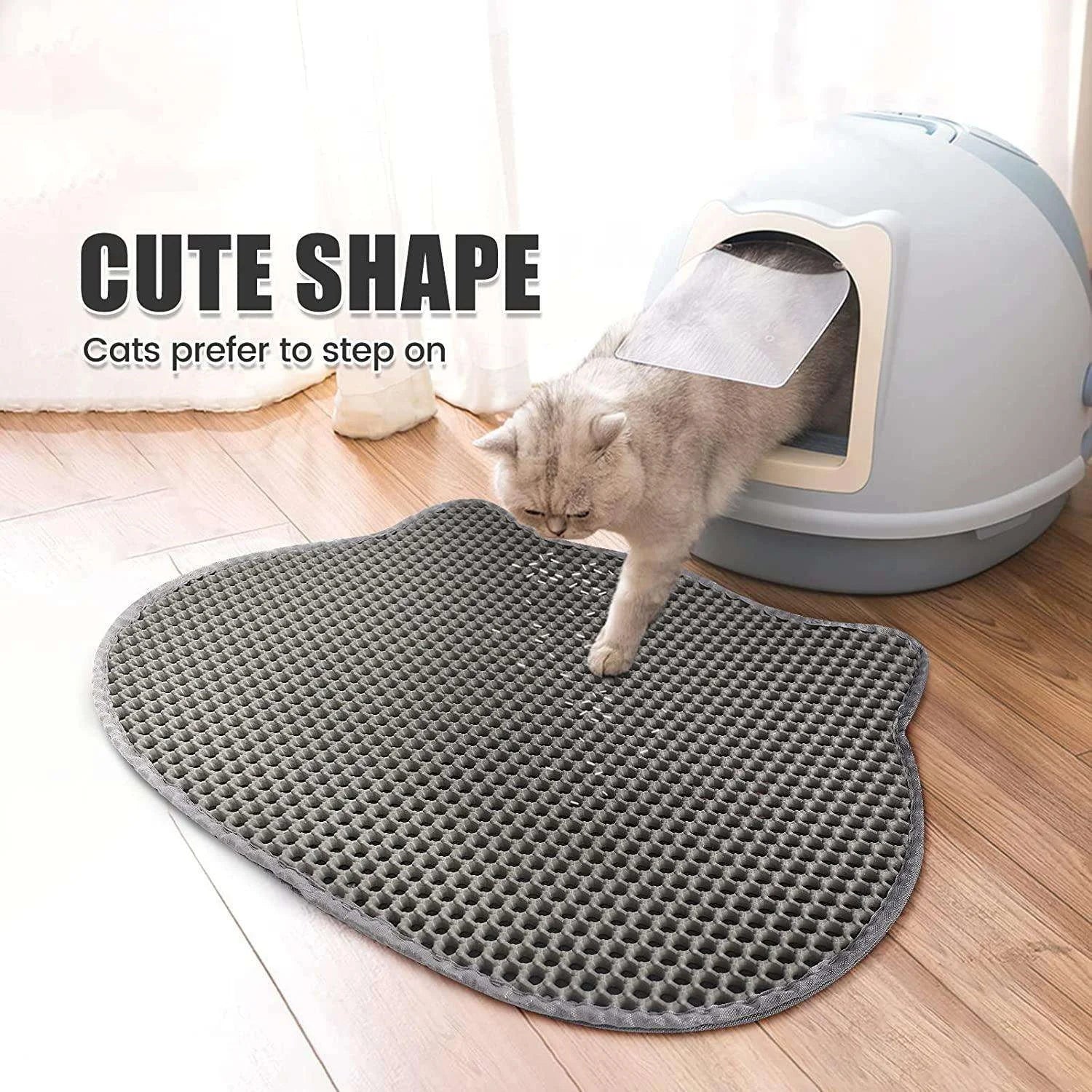 ZYZPET Cat Litter Mat Trapping Mat Double Waterproof Non-Slip Cat Mat Litter Washable Easy Clean Scatter Control